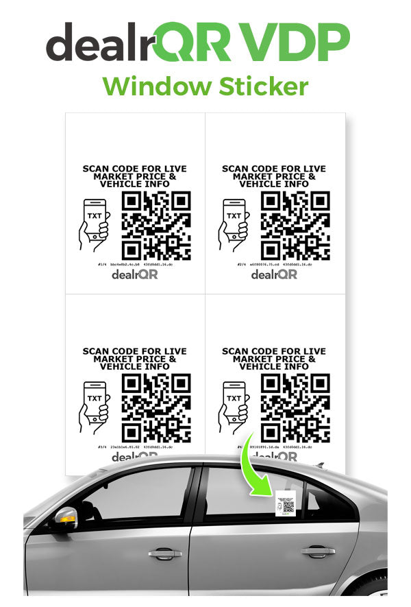 50 dealrQR VDP QR Code Vinyl Stickers