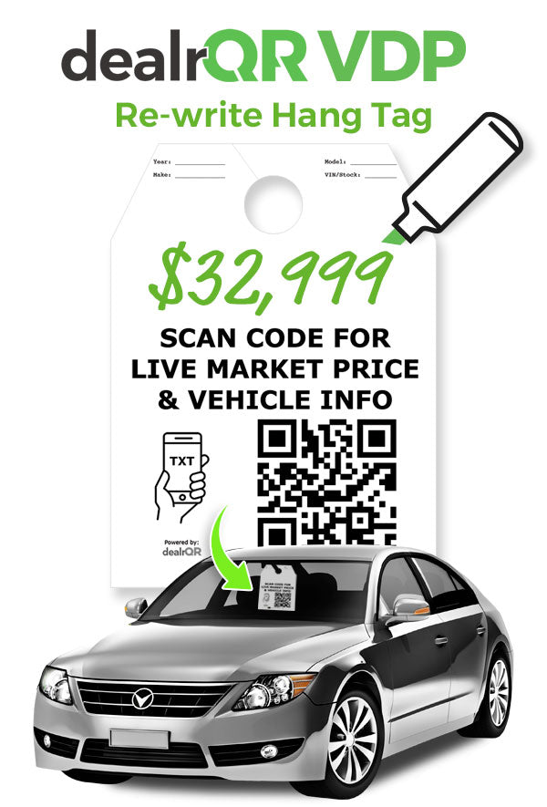 dealrQR VDP QR Code Re-Write Hang Tag Starter Kit