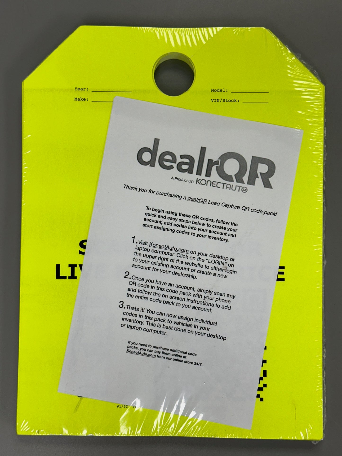 50 dealrQR Lead Capture QR Code Hang Tags